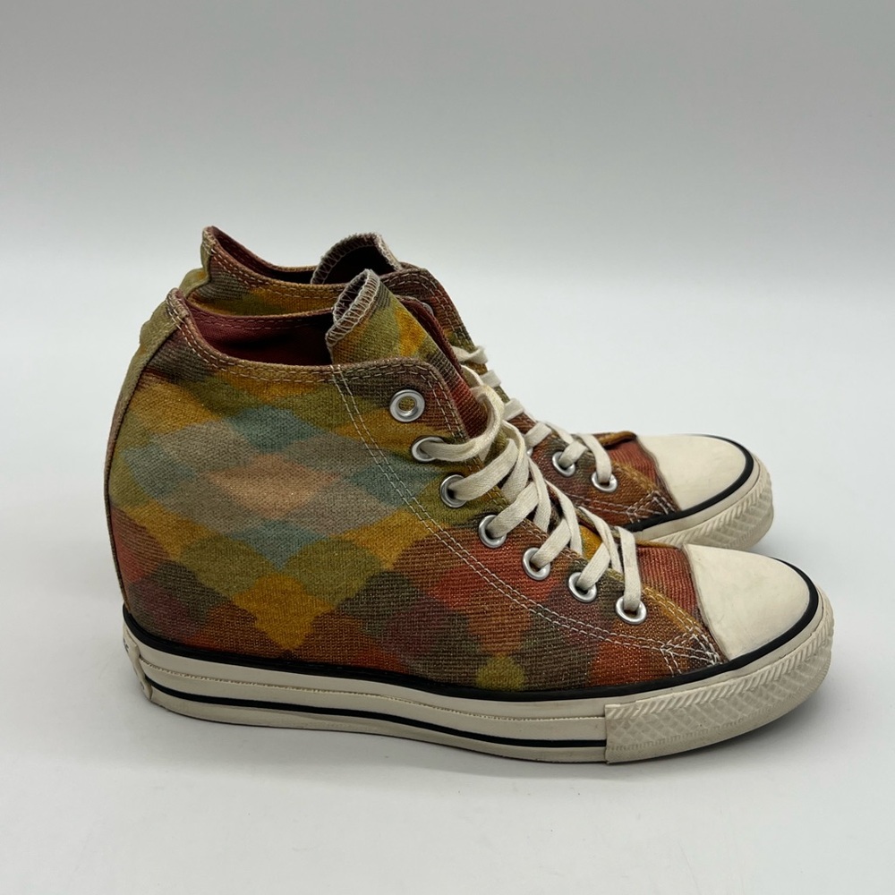 Converse X Missoni Womens Sz 8 Chuck Taylor All Star Lux Mid Hidden Wedge Shoes.